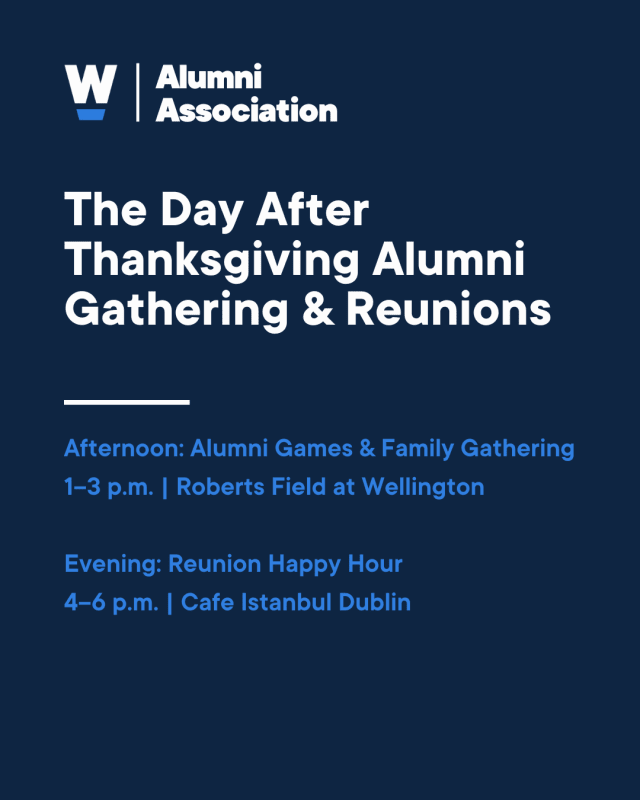 Graphic for alumni event
